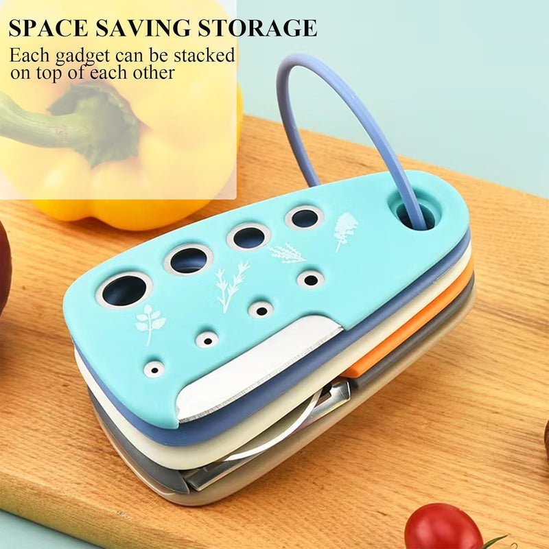 W. MM Kitchen Gadgets Set 6 Pieces, Space Saving Cooking Tools Kitchen Accessories-Garlic/Ginger Grinder, Cheese Grater, Vegetable/Fruit Peeler, Pizza Cutter, Herb Stripper, Bottle Opener, Gadgets Gift Set - Image 4